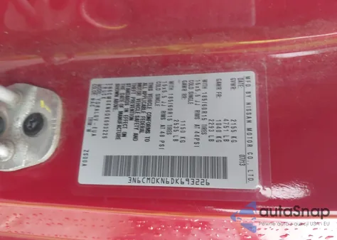 2013 Nissan Nv200 Sv from USA, damaged, VIN 3N6CM0KN6DK693226